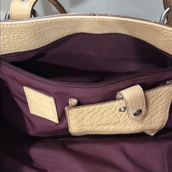 Authentic Cole Haan Tan Shoulder Bag with Textured Leather - Picture 6 of 8